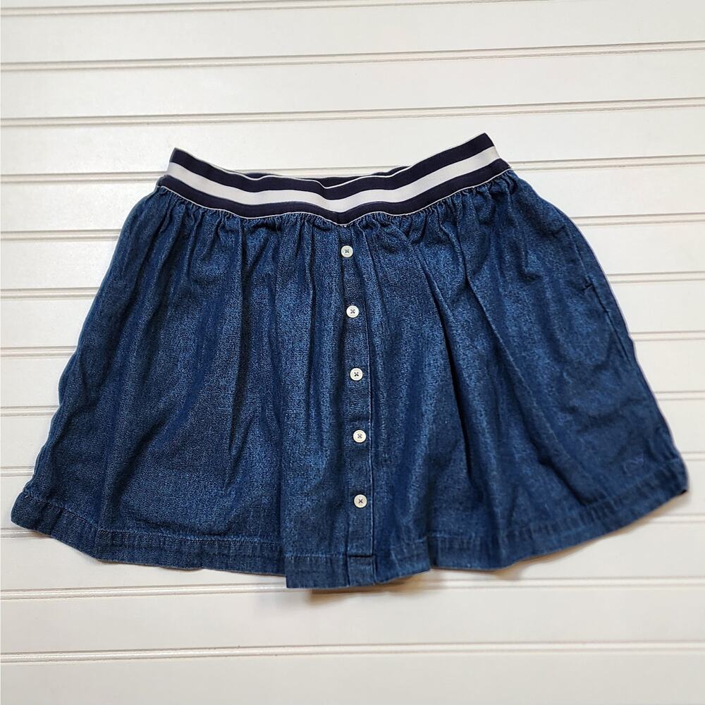 Vineyard Vines Girls Button Chambray Skirt Size S (8-10) Denim Blue